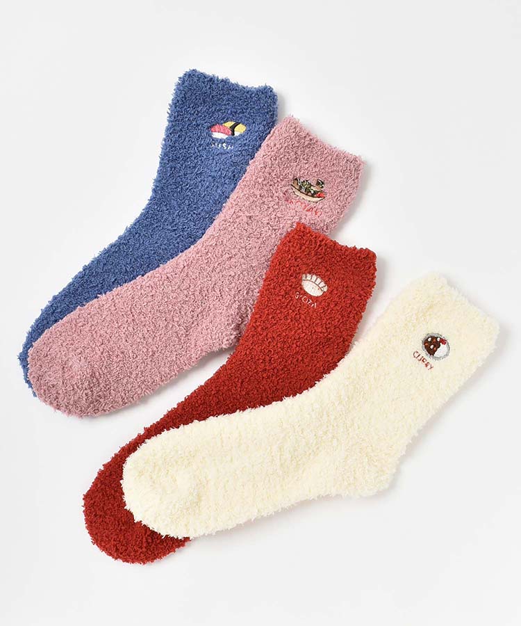 ≪SALE≫たべもの刺繍ルームソックス