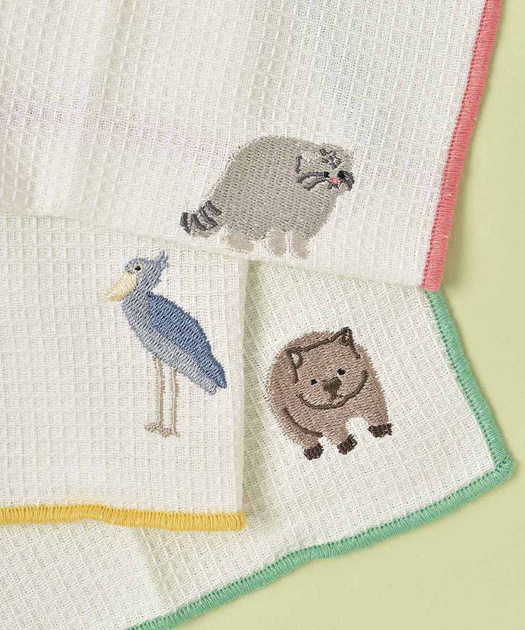 レアアニマル刺繍ディッシュクロス | Bleu Bleuet（ブルー