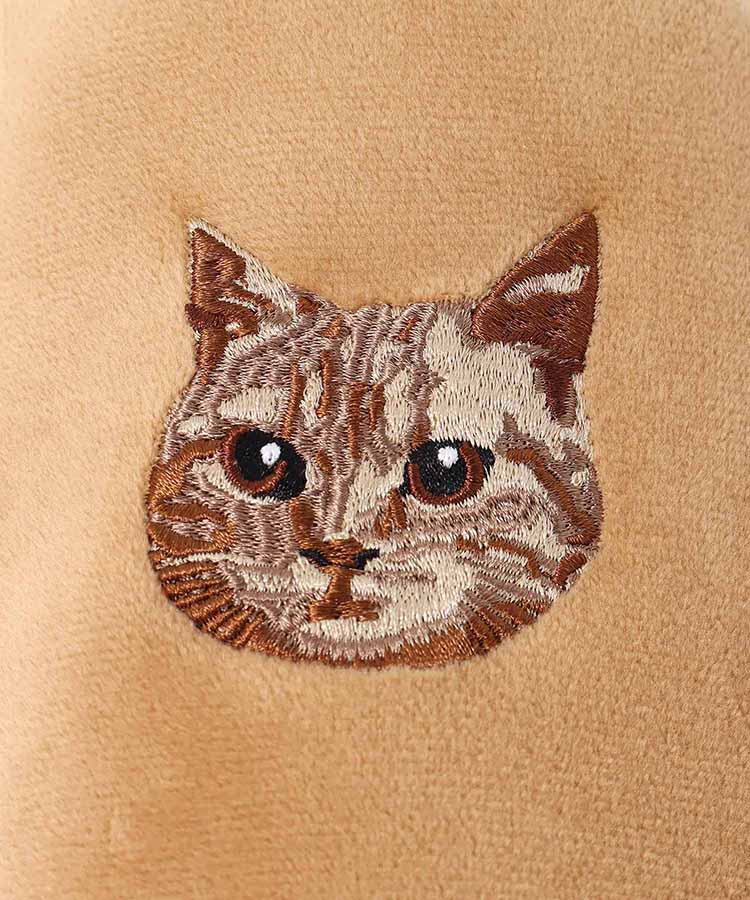 ネコ刺繍ルームシューズ