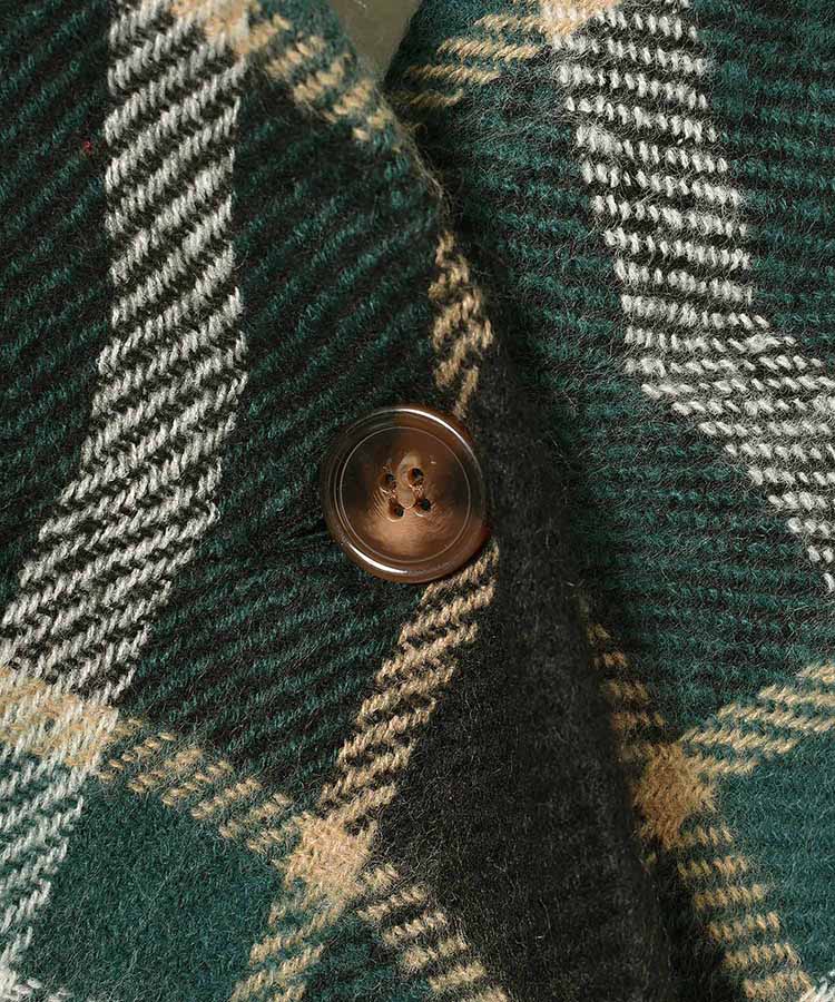 チェックギャザーポンチョ