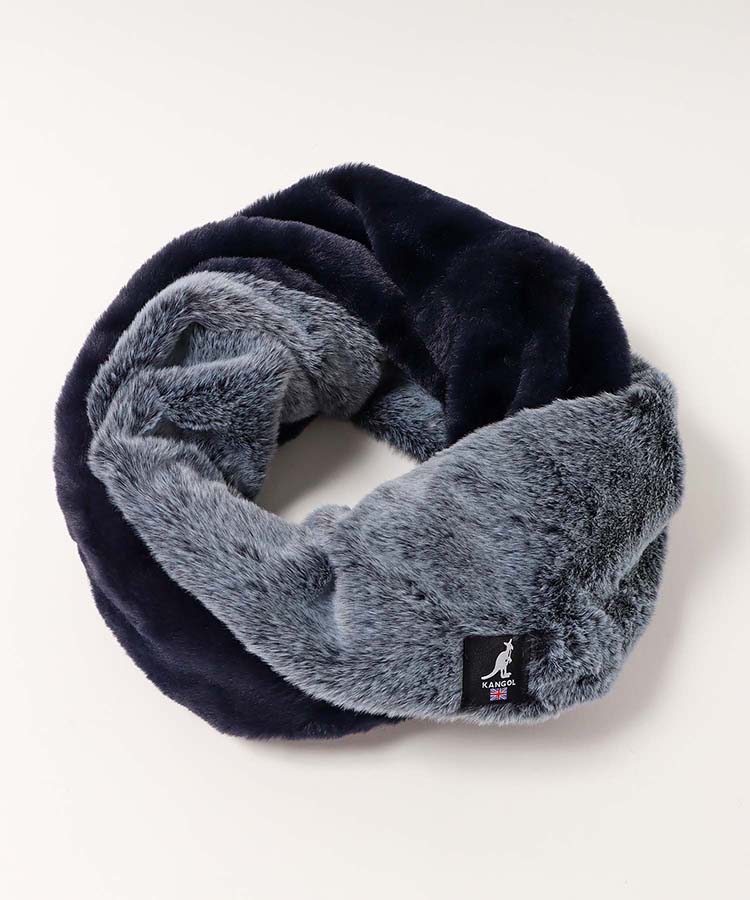 KANGOLスノートップファー配色スヌード