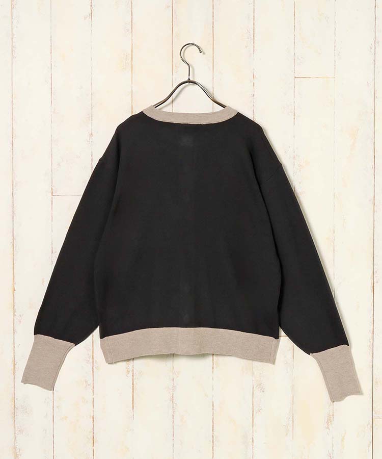 バイカラーカーディガン