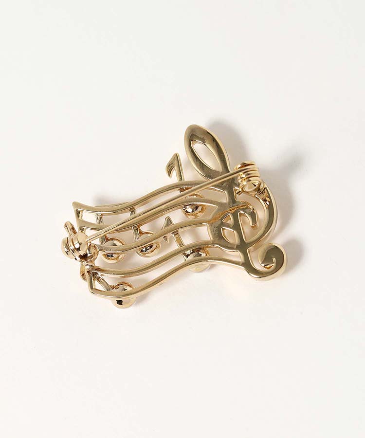 音符パールブローチ