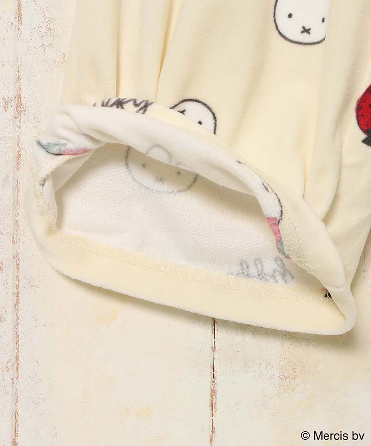 ミッフィーいちご柄前開きパジャマ上下セット