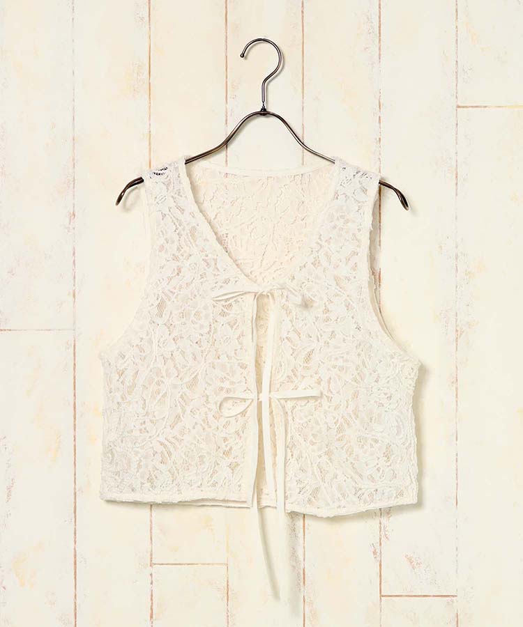 コード編みベスト付ワンピース