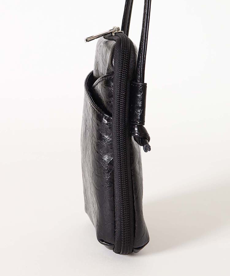 クラック風合皮スマホショルダー