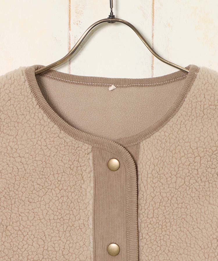 ボア無地ベスト