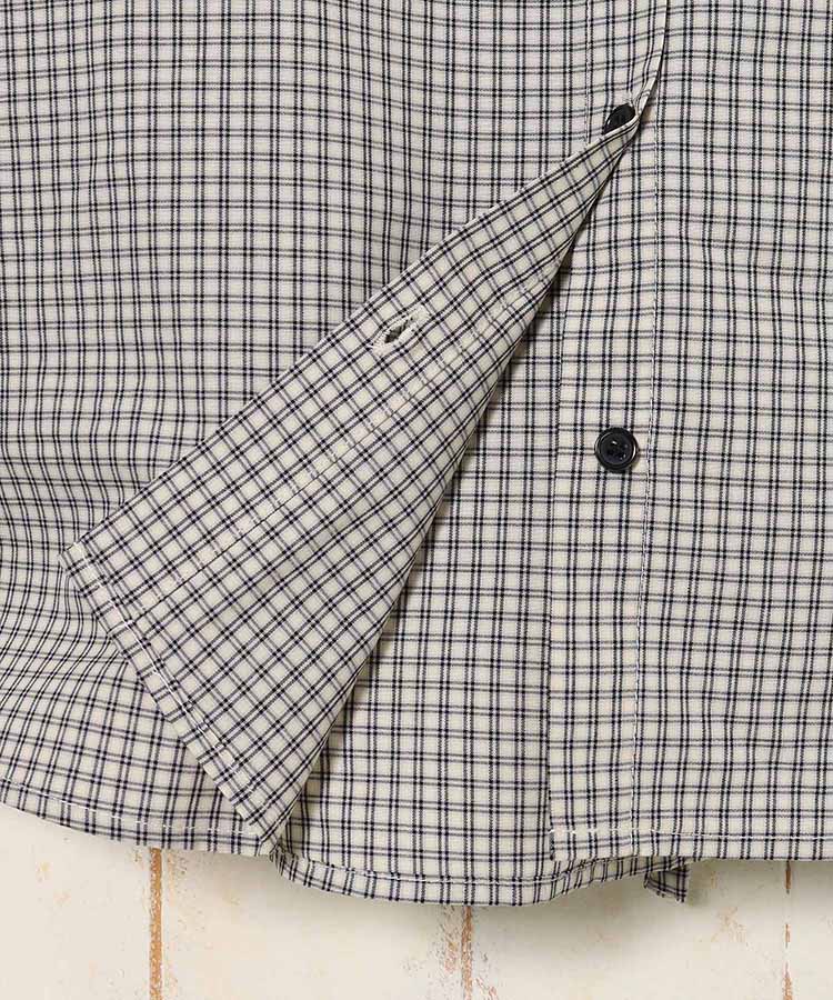 le petaleフリルラインチェックブラウス