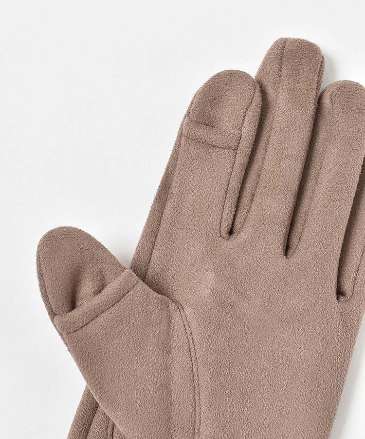 フェイクスエード指フードファーグローブ