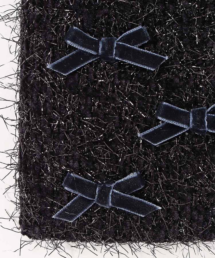 プチリンドラメニットリボンミニ巾着