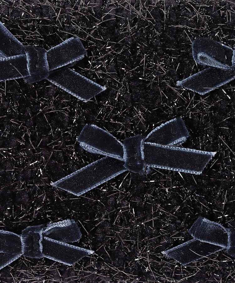 プチリンドラメニットリボンボックスポーチ