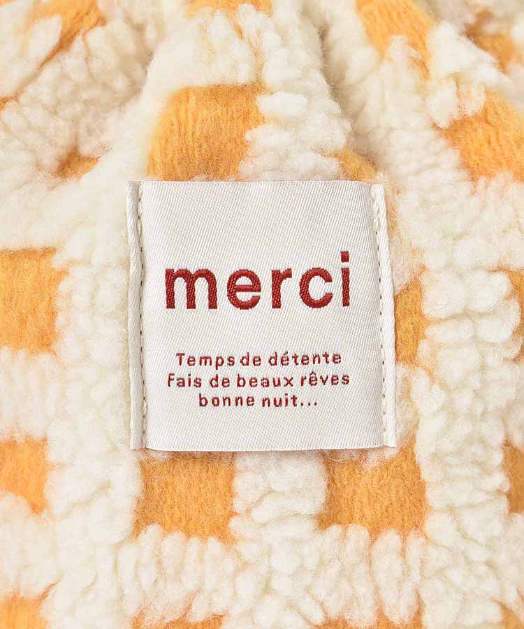 ボアチェック巾着ポーチ