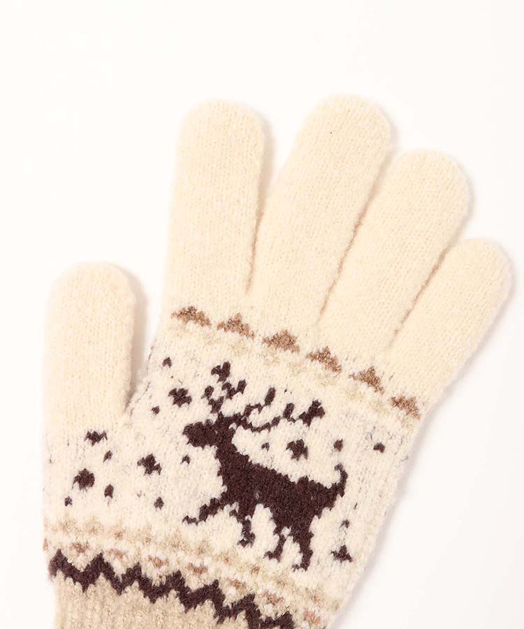裏起毛トナカイニットグローブ