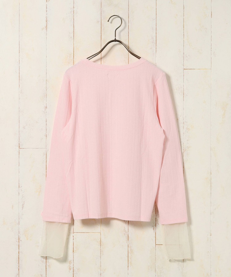 ≪SALE≫【WEB限定】袖スリットチュールカットトップス