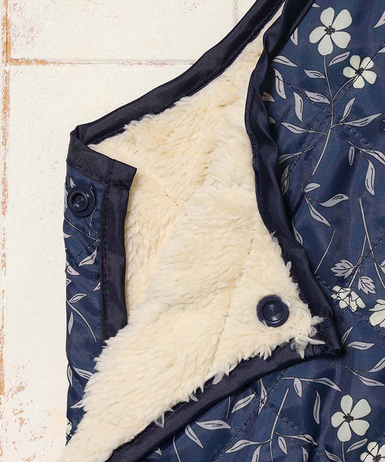 ボアキルトフラワーエプロン