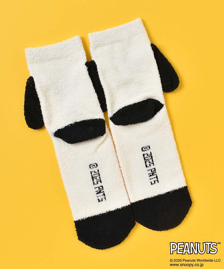 スヌーピーモコモコ顔つきソックス