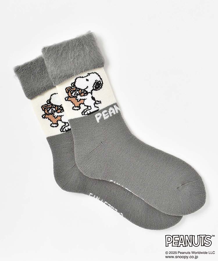 スヌーピーベア裏起毛ソックス