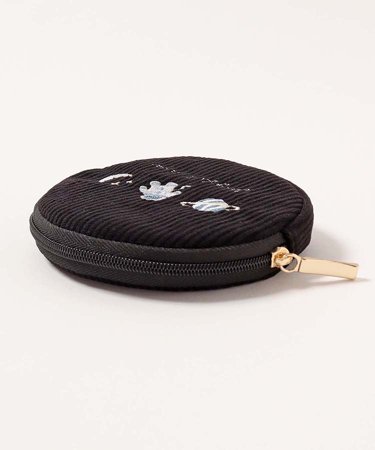 ジョイフルビットコーデュロイサークルミニポーチ