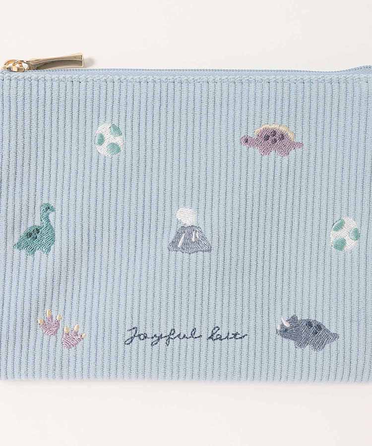 ジョイフルビットコーデュロイフラットポーチ