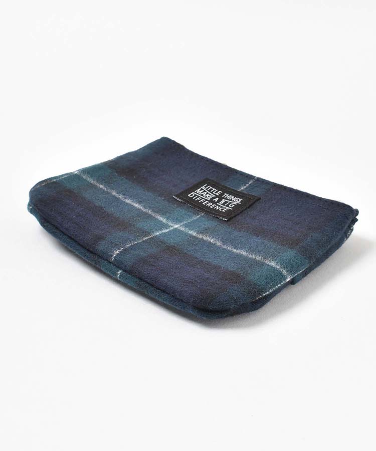 起毛チェック柄ティッシュポーチS