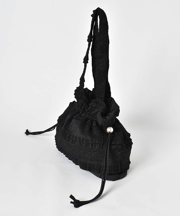 レース巾着トート