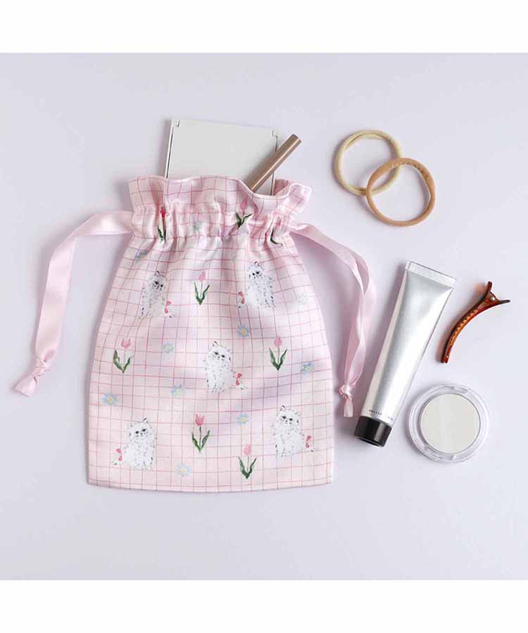 利光春華サテン巾着