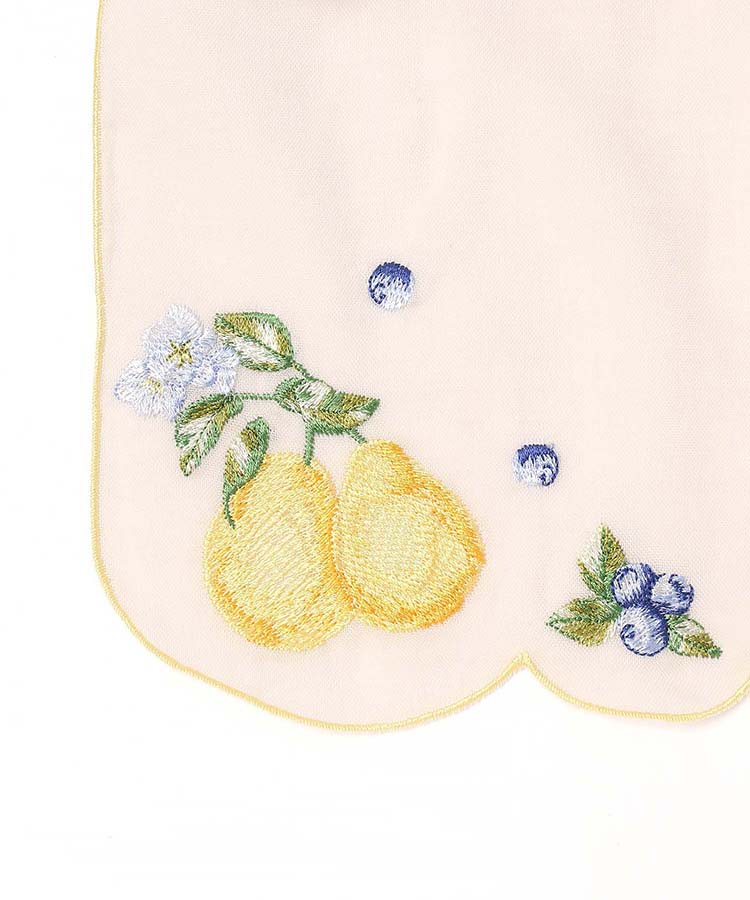スカラップ刺繍フルーツ柄ストール
