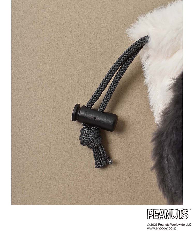 PEANUTS SNOOPYカラビナ付きふわふわフェイス巾着