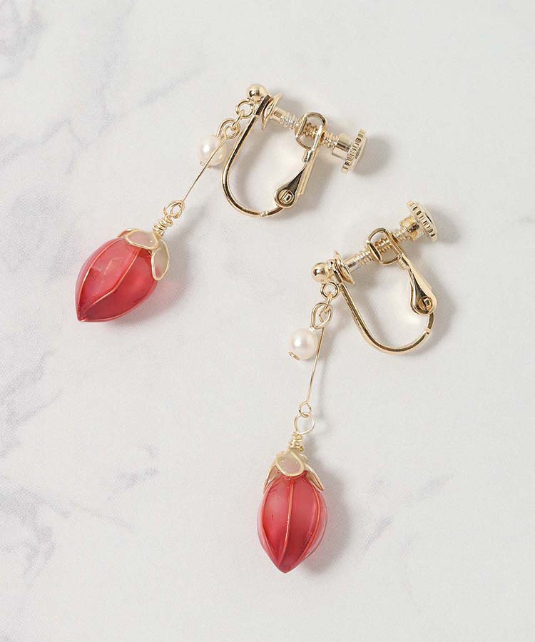 いちごディップイヤリング