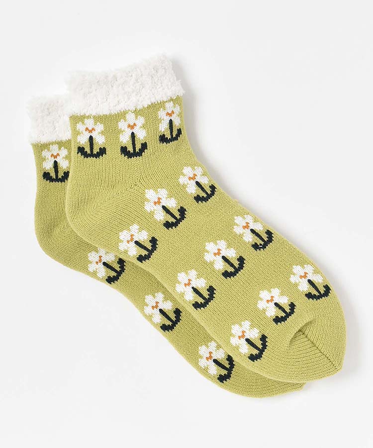 フラワー内ボアルームソックス