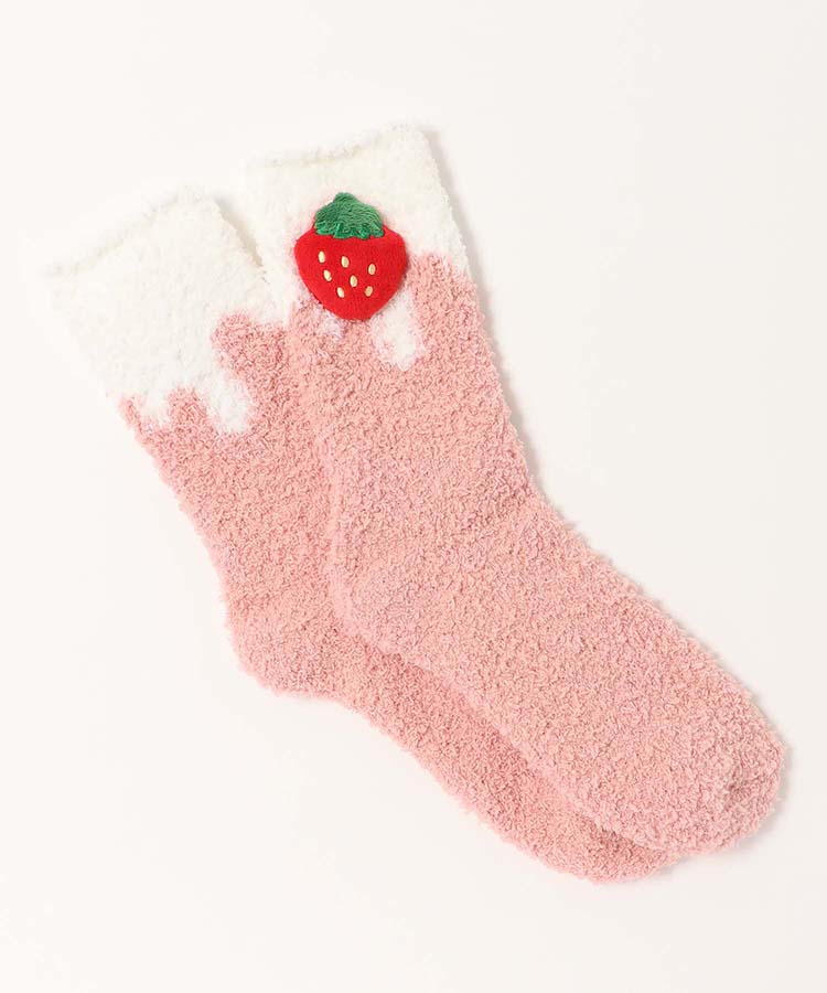 いちごマスコットつきルームソックス