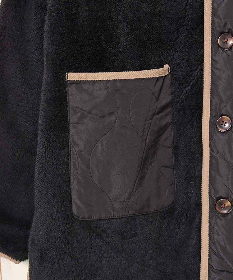 ≪SALE≫付け袖3wayリバーシブルキルトボアブルゾン