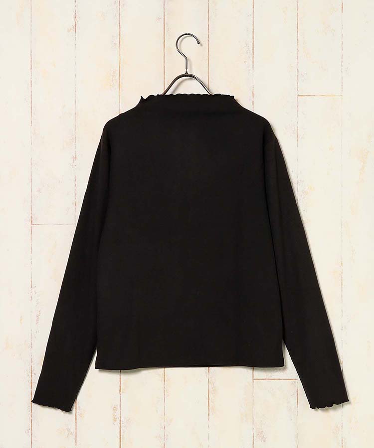 起毛リブプチハイネックロンT