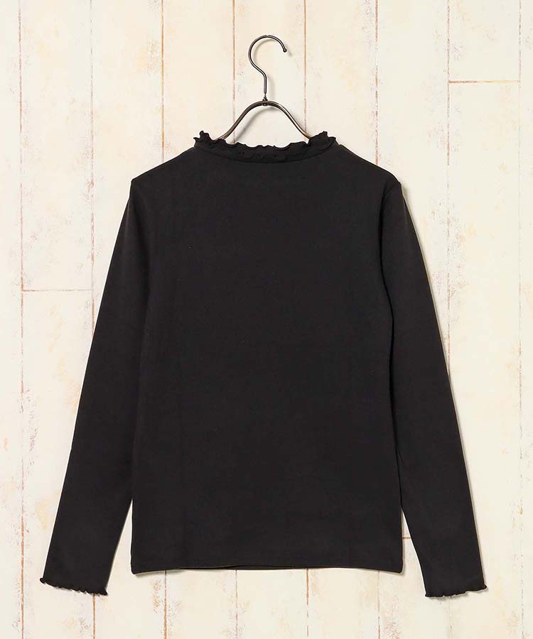 起毛リブWハイネックロンT