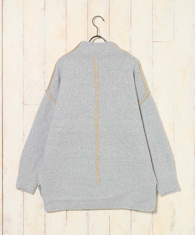 天竺配色ハンドステッチプルオーバー