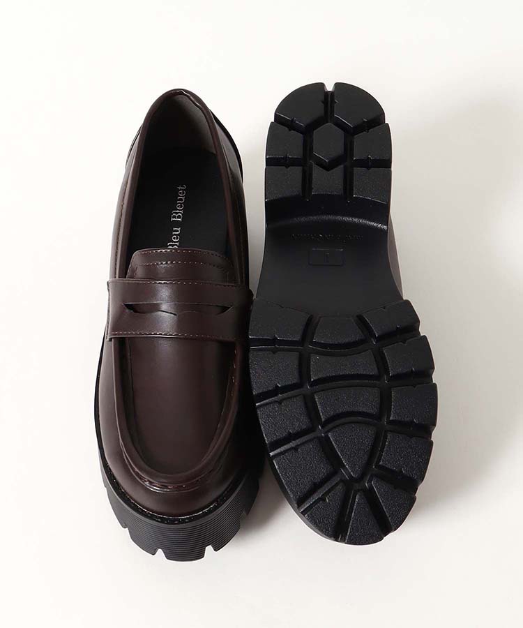 厚底コインローファー