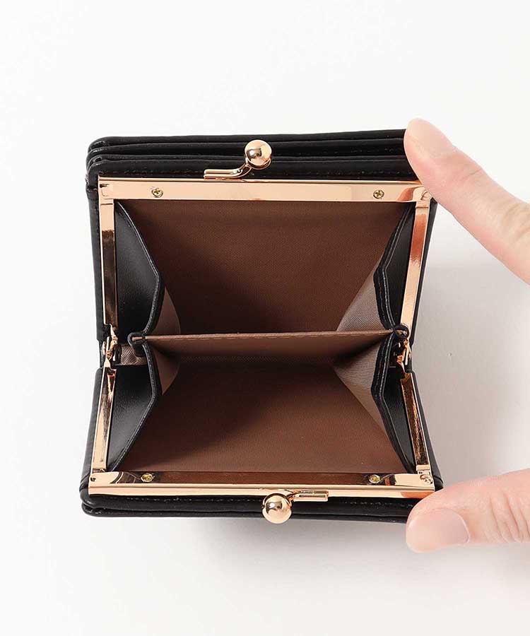 のびねこ二つ折りがま口財布