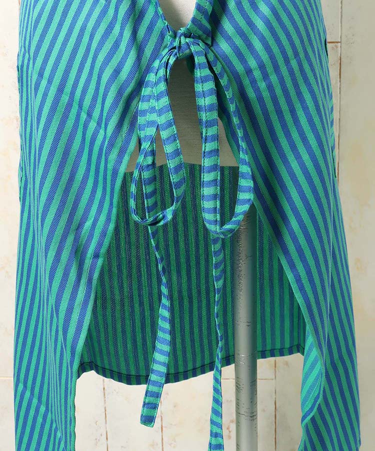 ロゴ刺繍ストライプエプロン