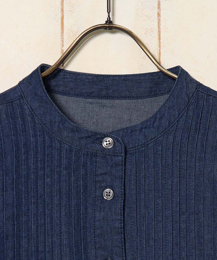 ピンタックデニムワンピース