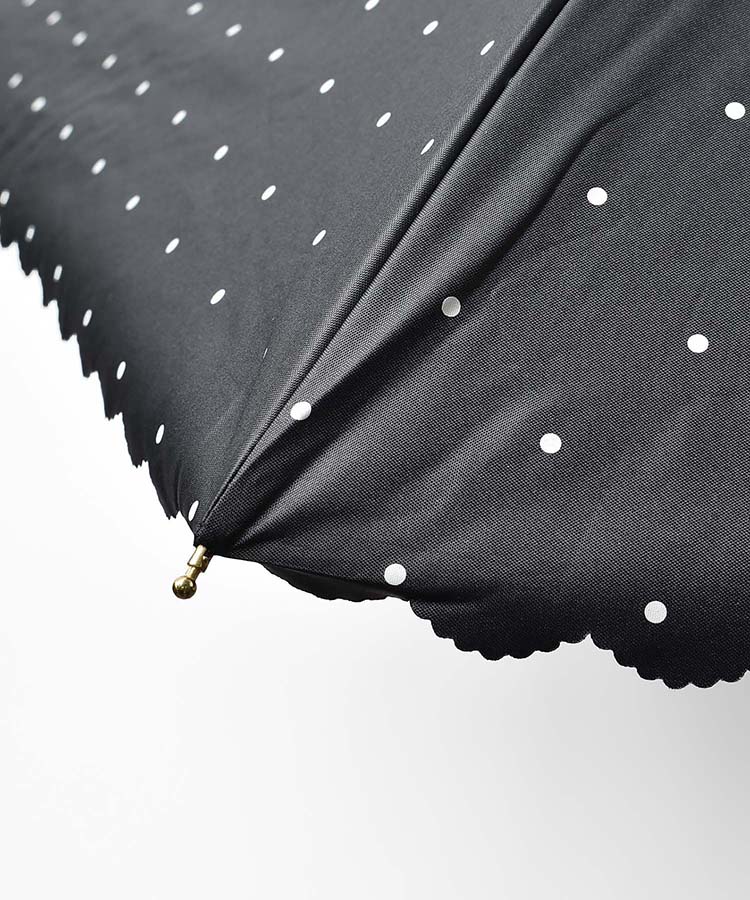 遮光ドットフラワーポイント晴雨兼用折りたたみ傘