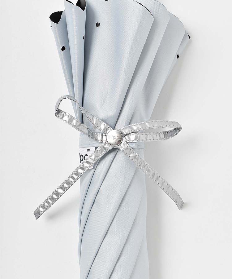 遮光シルバーリボンハート日傘