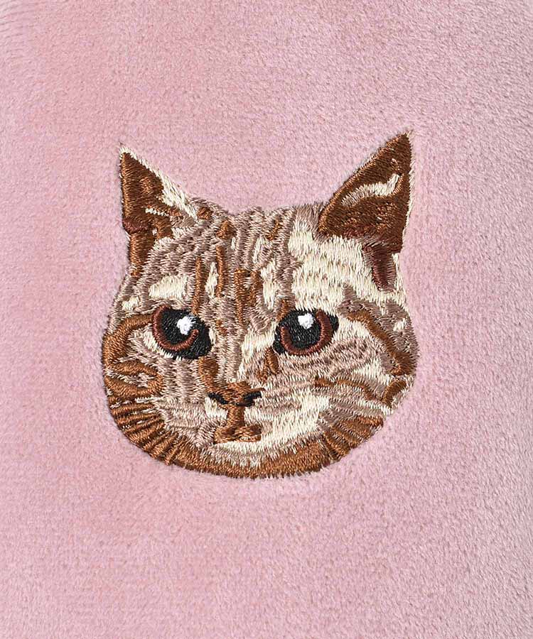 ネコ刺繍ルームシューズ