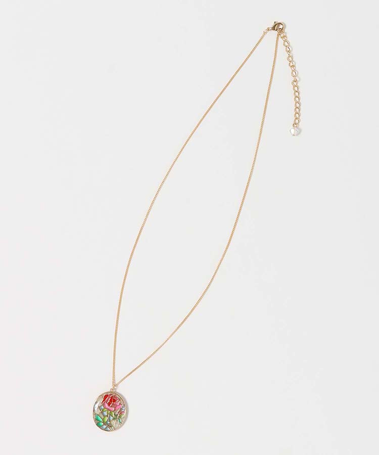 フラワーステンドグラスネックレス