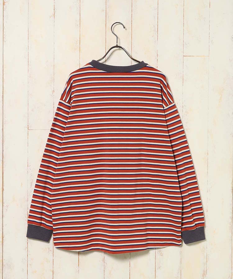 Bouncy.ワッペン付ボーダーロンT