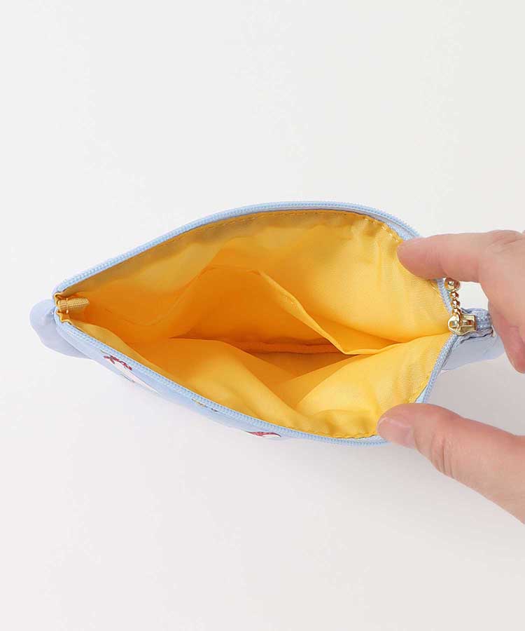 おさんぽダックサテンフラットポーチ