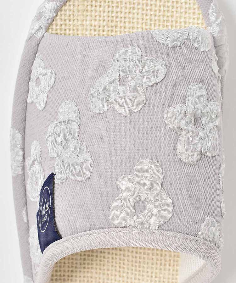 花柄麻スリッパ