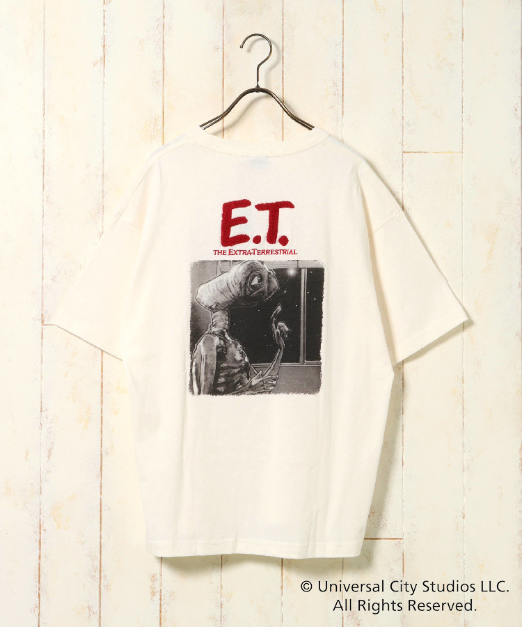 ET モノクロプリントTシャツ