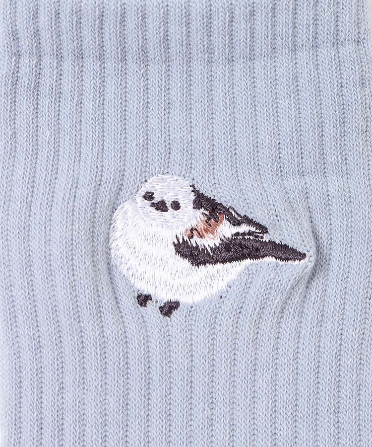 動物刺繍付きクルーソックス