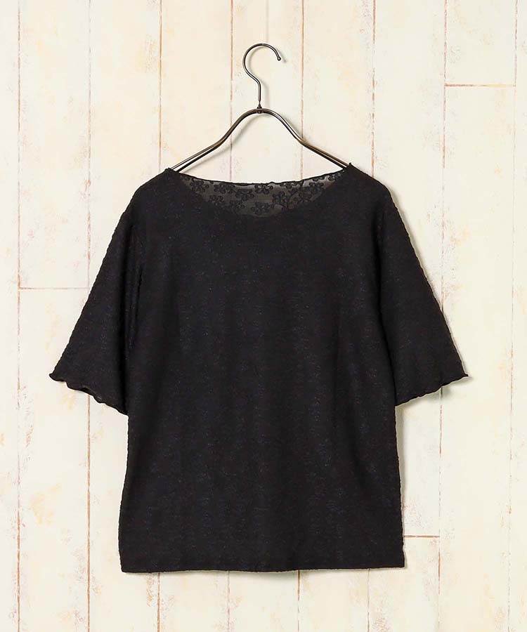 フラワーシアークルーネックTシャツ