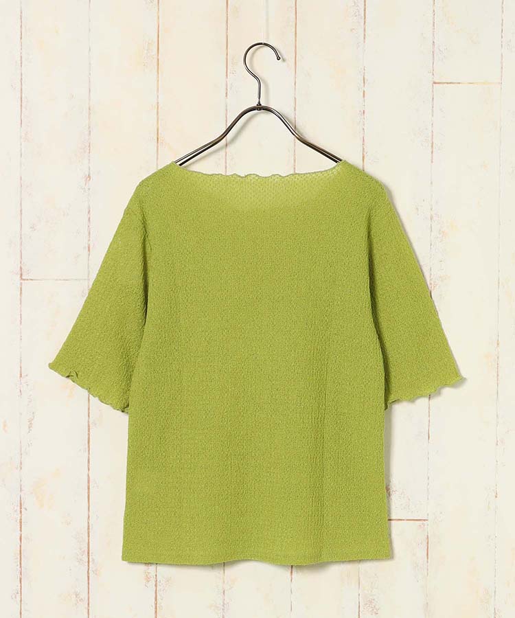 ≪SALE≫バブルシャーリングクルーネックTシャツ